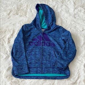 Adidas Kids Heathered Blue and Purple Hoodie